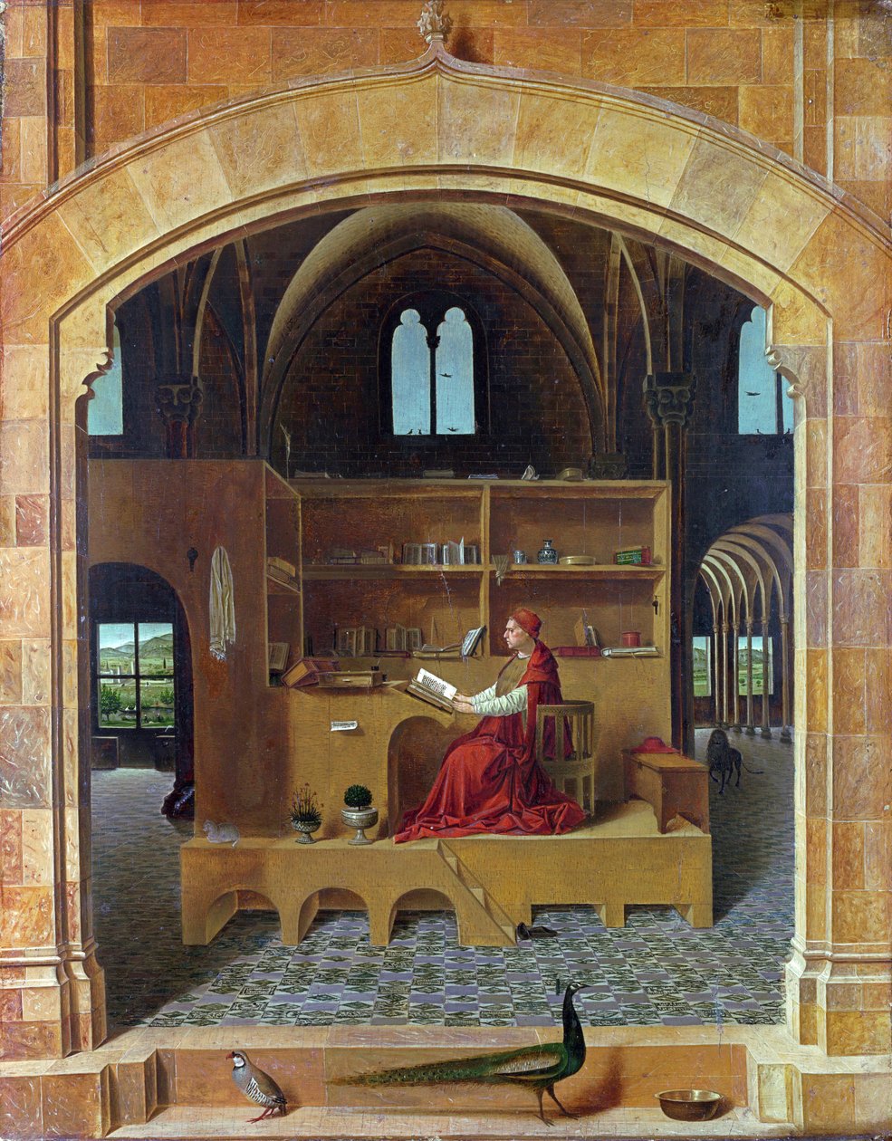 Hiëronymus in zijn studeerkamer door Antonello da Messina