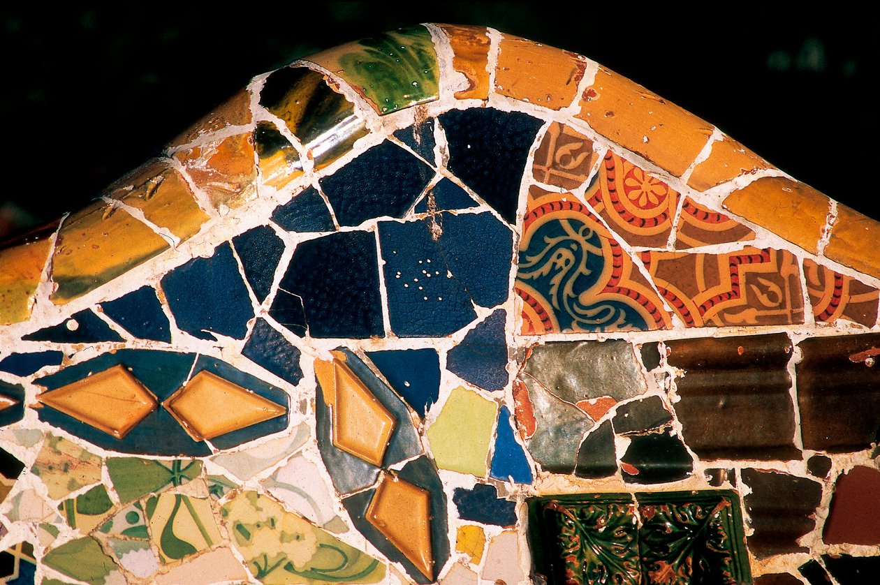 Parc Güell, Barcelona, detail door Antoni Gaudi