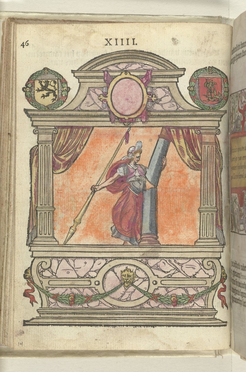 Toneel met personificatie van de Kracht (Fortitudo), 1578 door Antoni van Leest