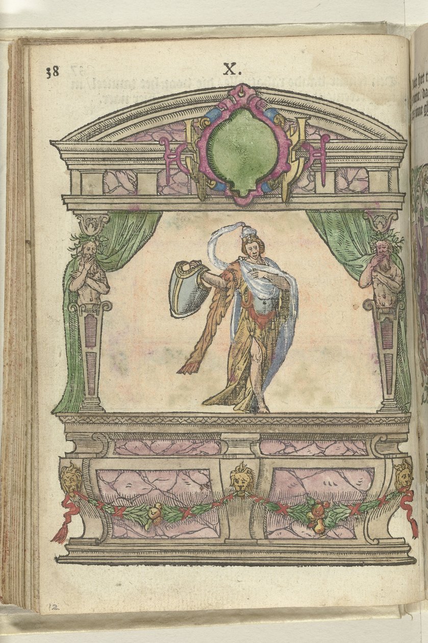 Toneel met personificatie van de Voorzichtigheid (Prudentia), 1578 door Antoni van Leest