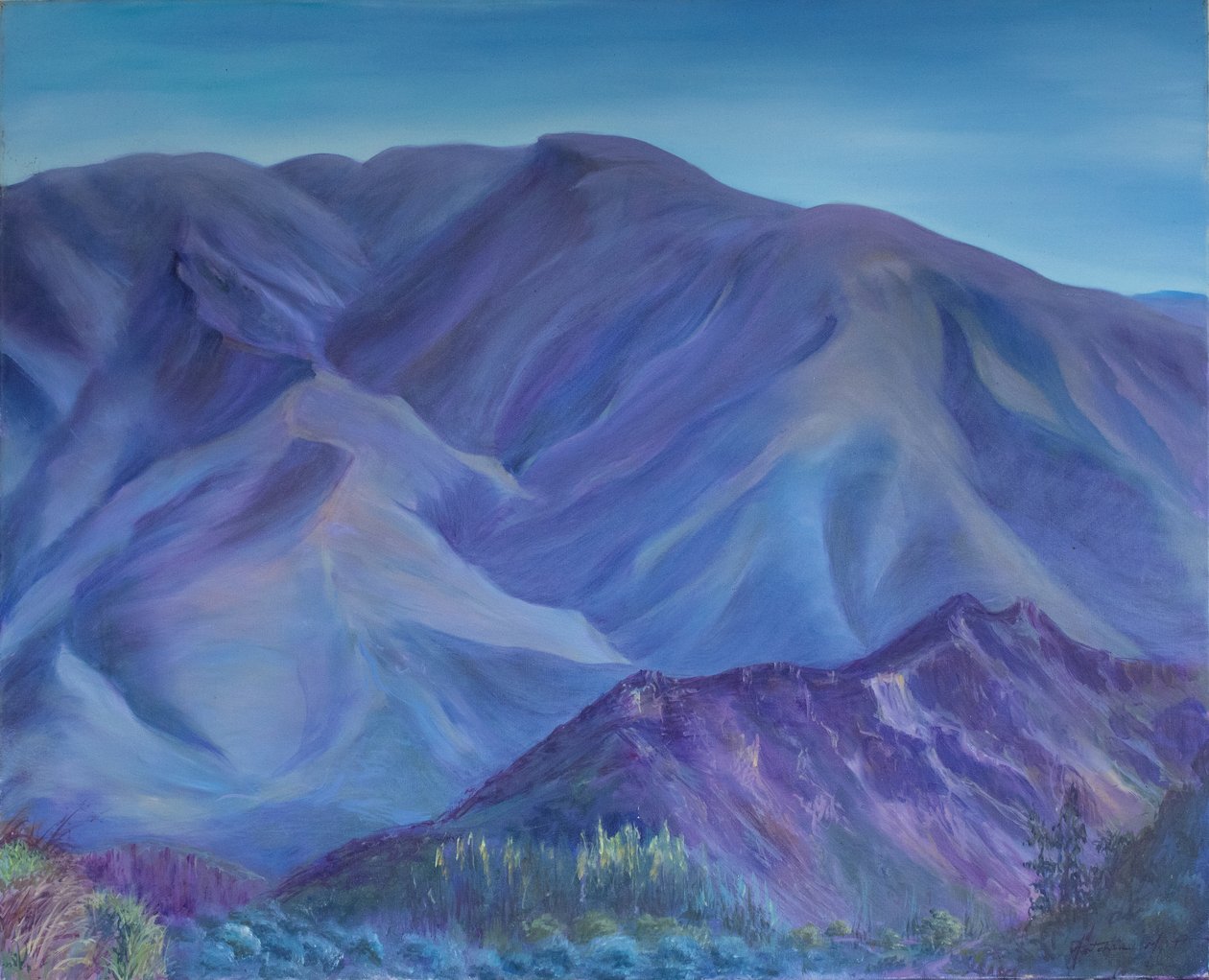 Blauwe berg, Andalusië, 2001 door Antonia Myatt