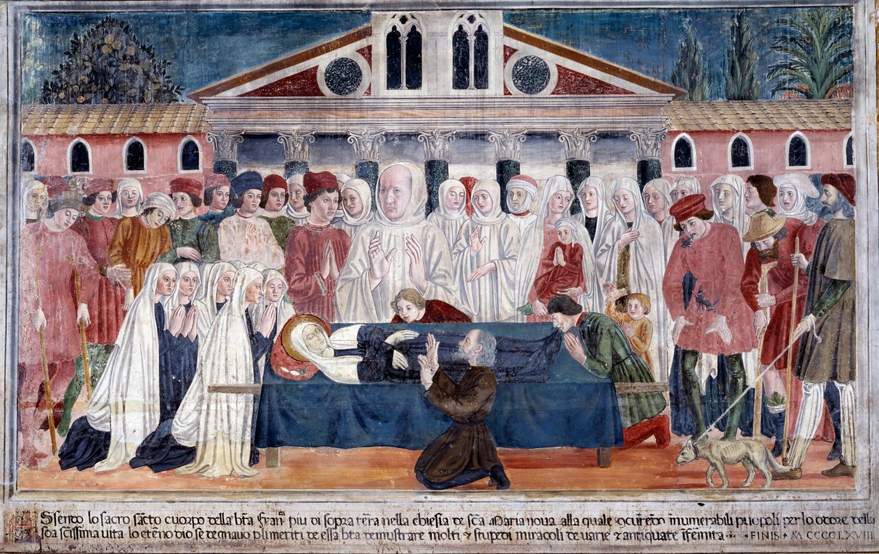 Leven van Sint Francesca Romana: De dood van de heilige door Antoniazzo Romano