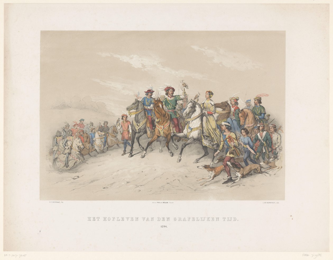 Utrechtse maskerade van 1851: Hofleven in 1296 door Antonie Johannes Groeneveldt