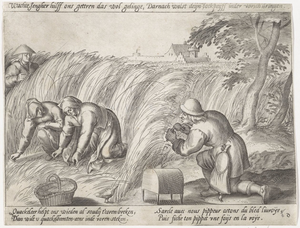 Onkruid wieden op het land door Antonie Wierix (II) (possibly)