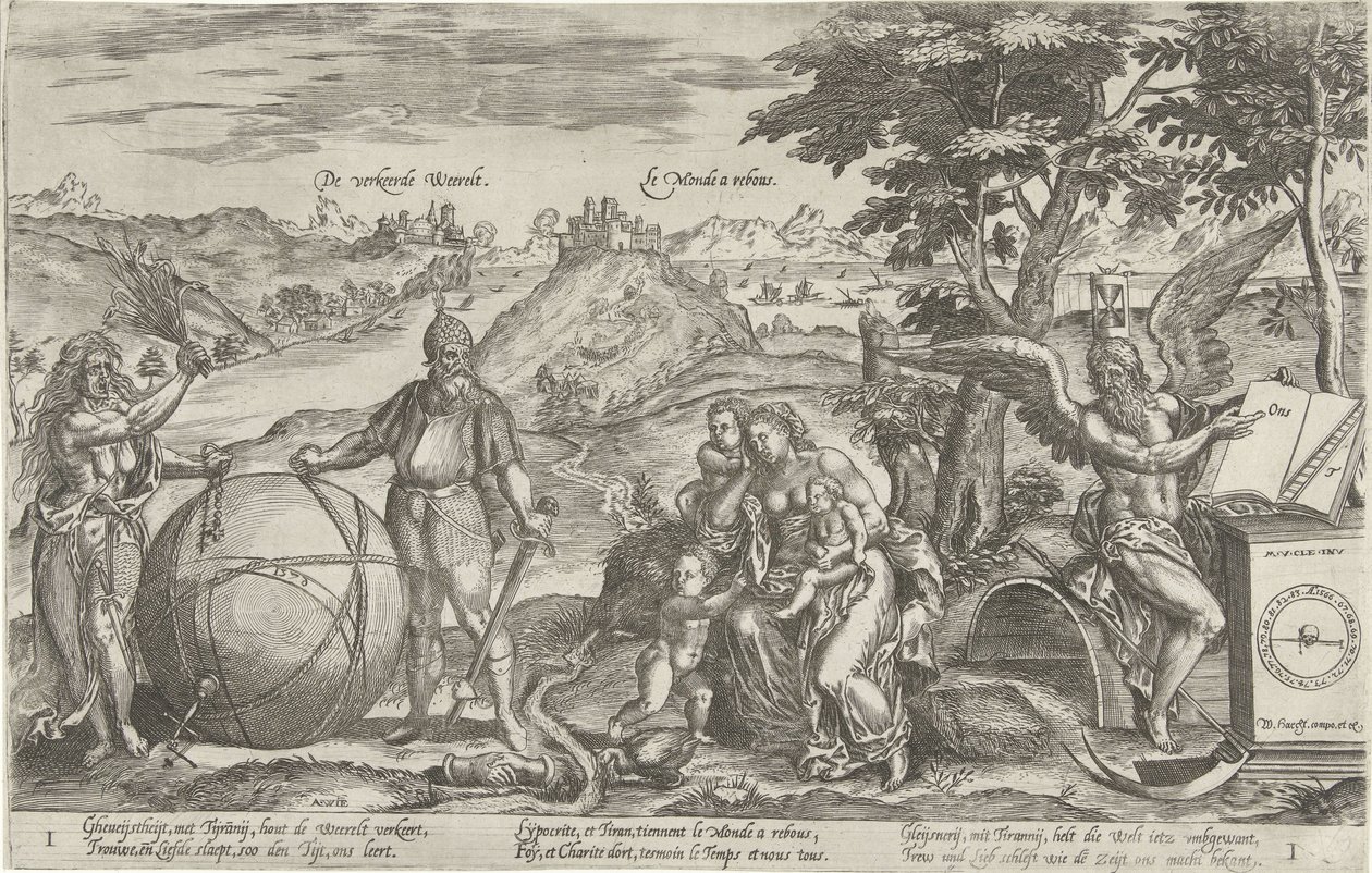 De verkeerde wereld, 1579 door Antonie Wierix (II)