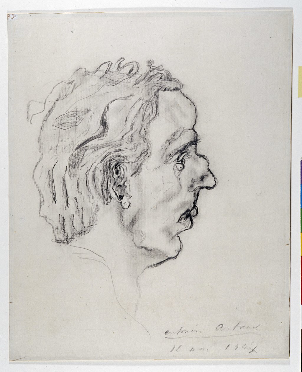 Portret van de dichter Jacques Prevel (1915-1951) in profiel - 11 mei door Antonin Artaud