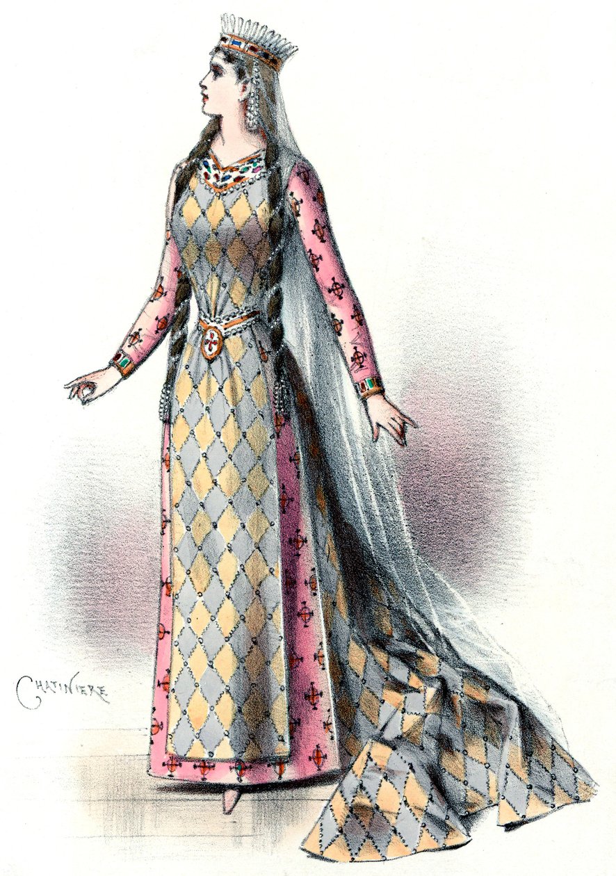 Massenet - Esclarmonde - Sibyl Sanderson, rol van Esclarmonde, akte 1, scène 2 - Antonin-Marie Chatinière, 1889 door Antonin Marie Chatiniere