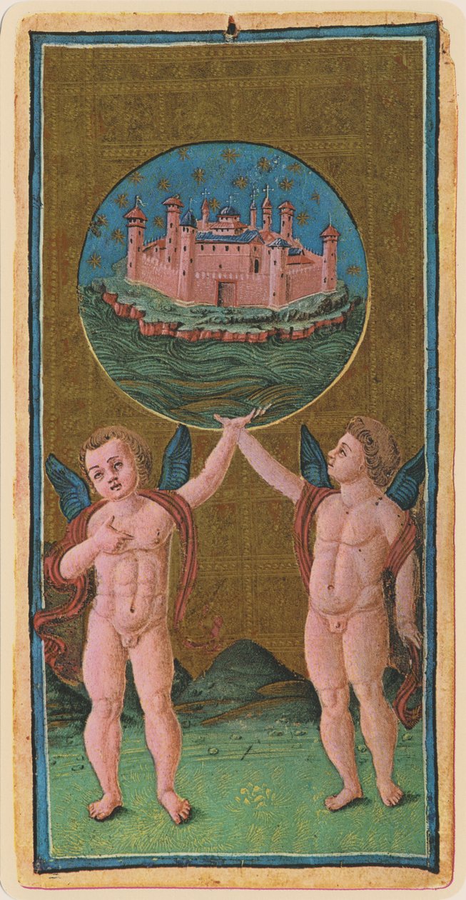 De Wereld, facsimile van een tarotkaart uit het 