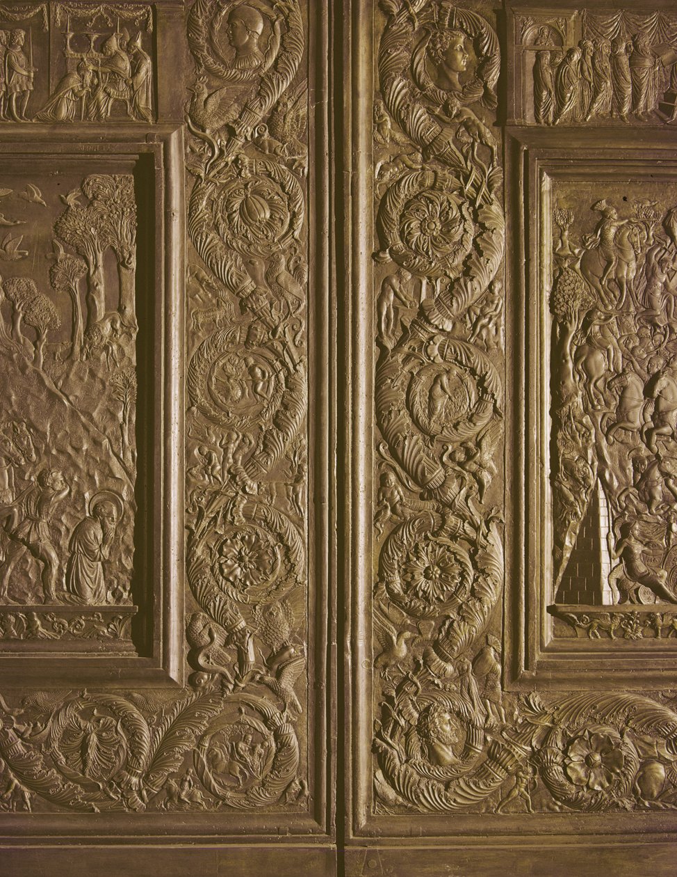 Detail van de centrale deur van de basiliek, versierd 1439-45 (brons) door Antonio Filarete