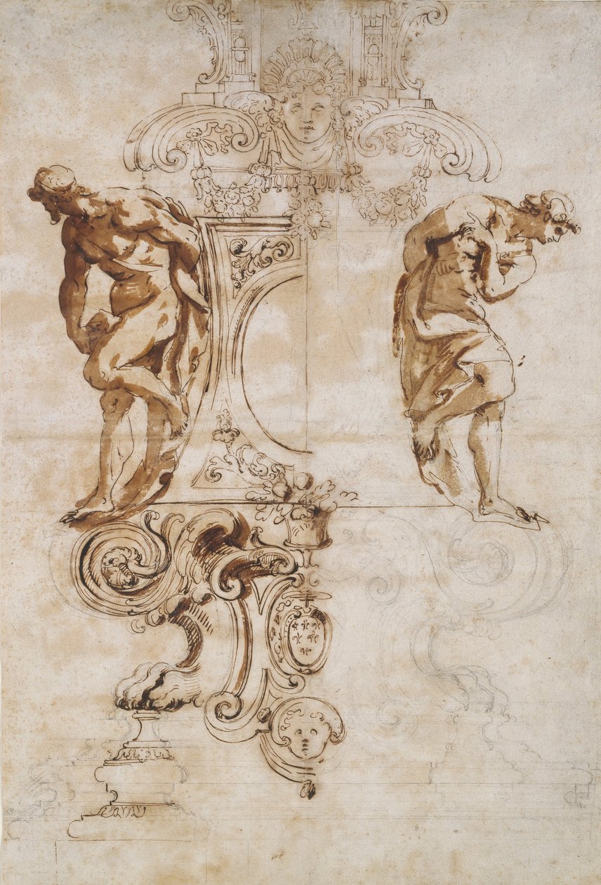 Ontwerp voor de Basis van het Zilveren Kruisbeeld voor het Hoofdaltaar van Sint Pieter, Rome door Antonio Gentile