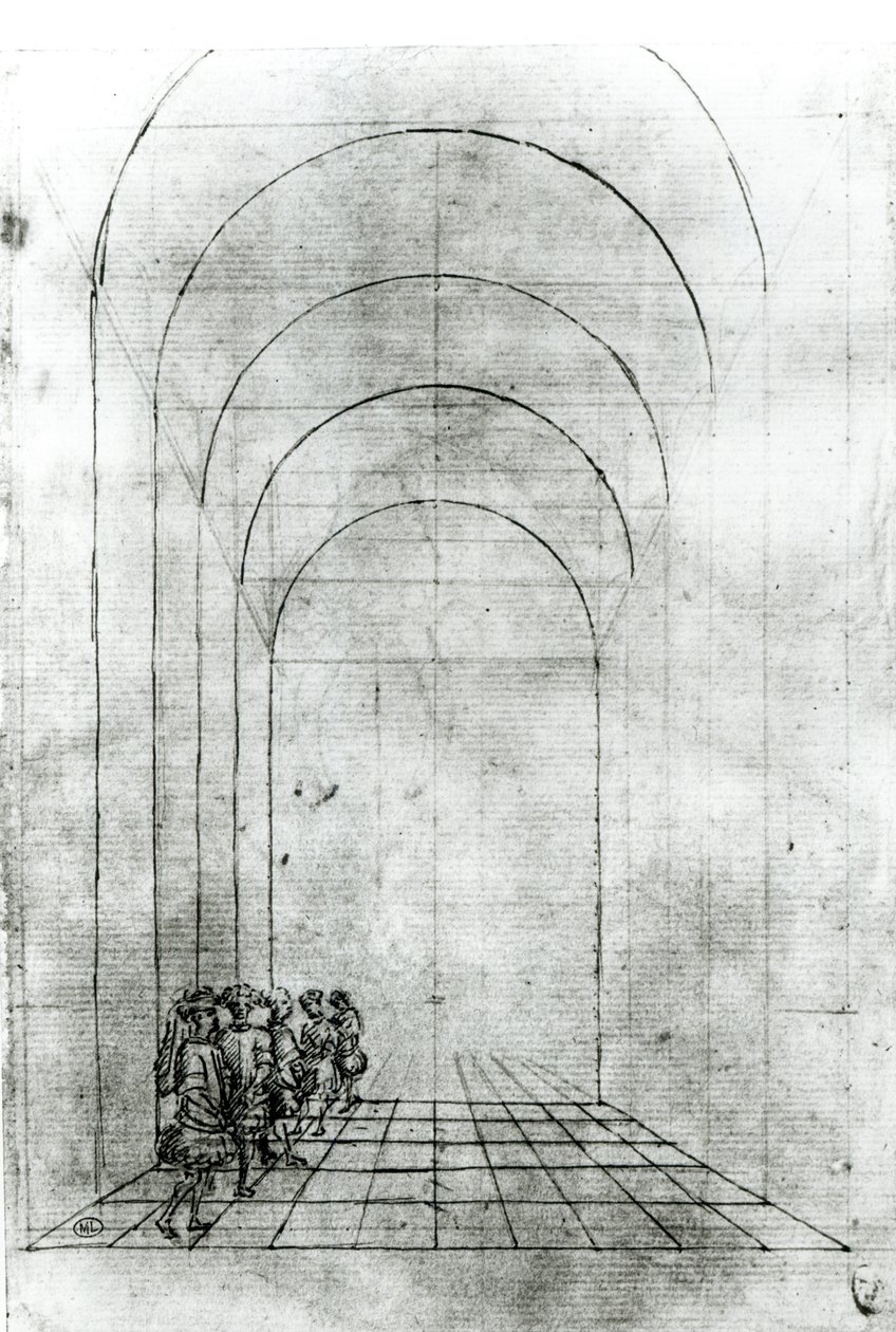 Mensen onder een boog door Antonio Pisanello
