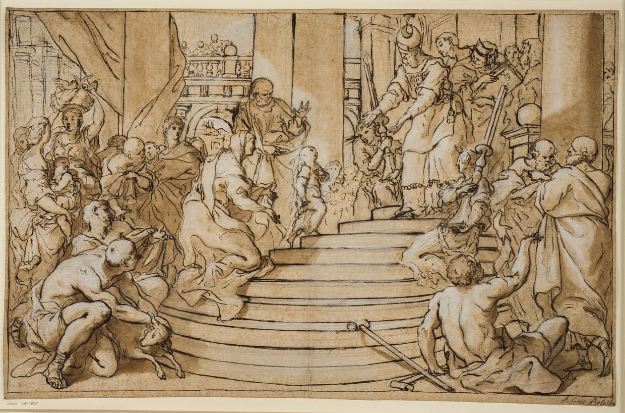De presentatie van de Maagd in de tempel door Antonio Balestra
