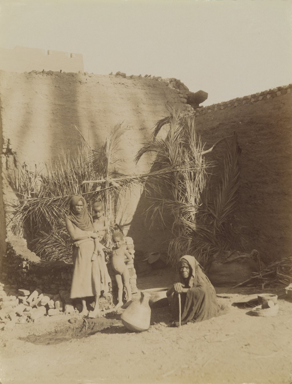 Berberfamilie, Egypte door Antonio Beato