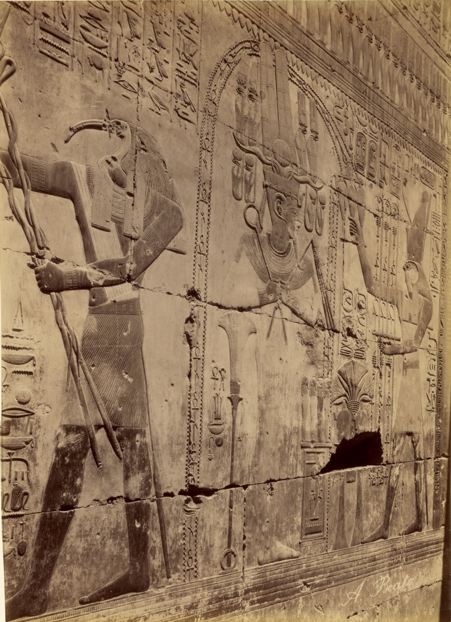 Reliëf van de zuivering van Seti I, Abydos door Antonio Beato
