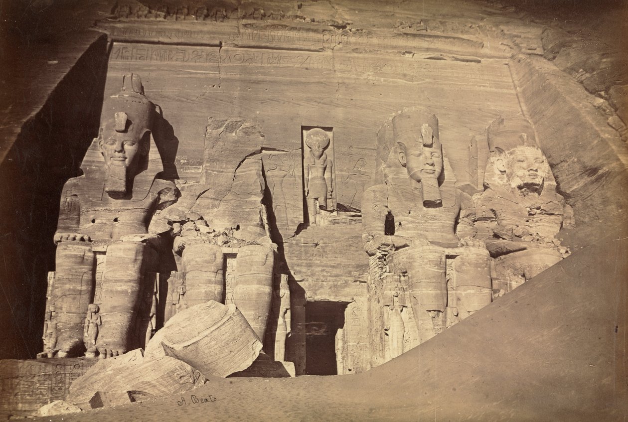 Tempel van Ramses II, Abu Simbel door Antonio Beato