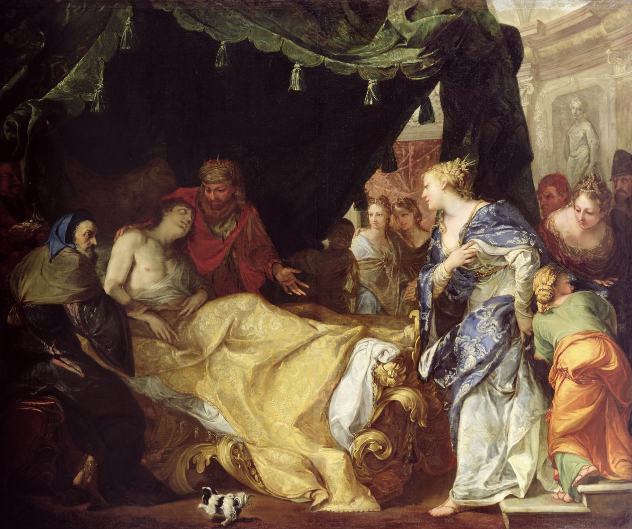 Antiochus en Stratonice (De stervende prins) door Antonio Bellucci