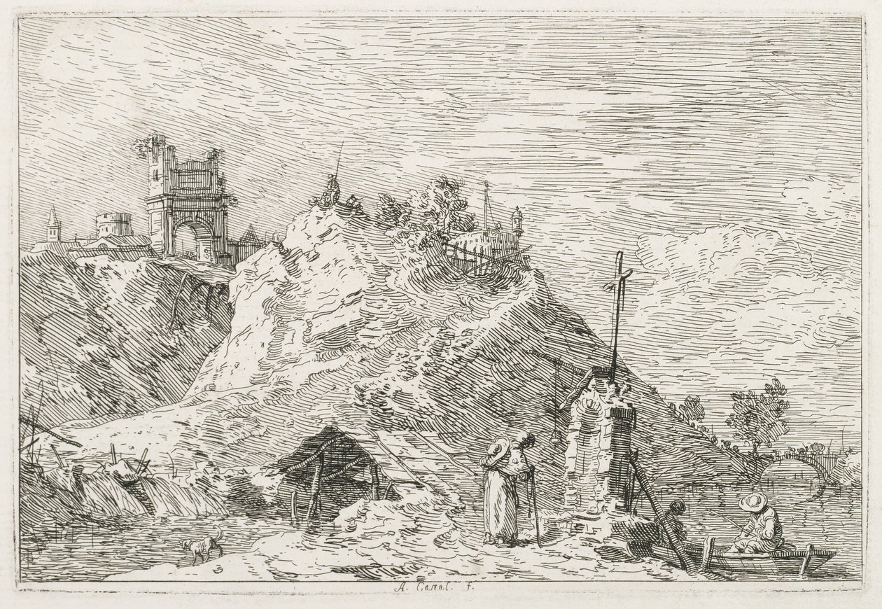 Bedevaartganger in Gebed door Antonio Canaletto
