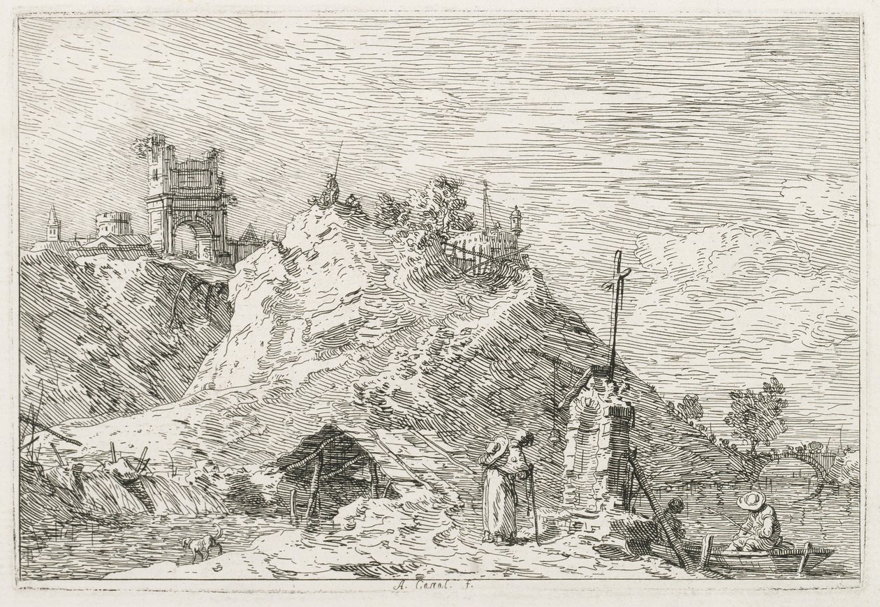 Gezichten: Een Pelgrim in Gebed, 1735-1746 door Giovanni Antonio Canal