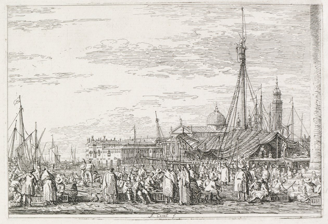Gezichten: De markt op de Molo door Antonio Canaletto