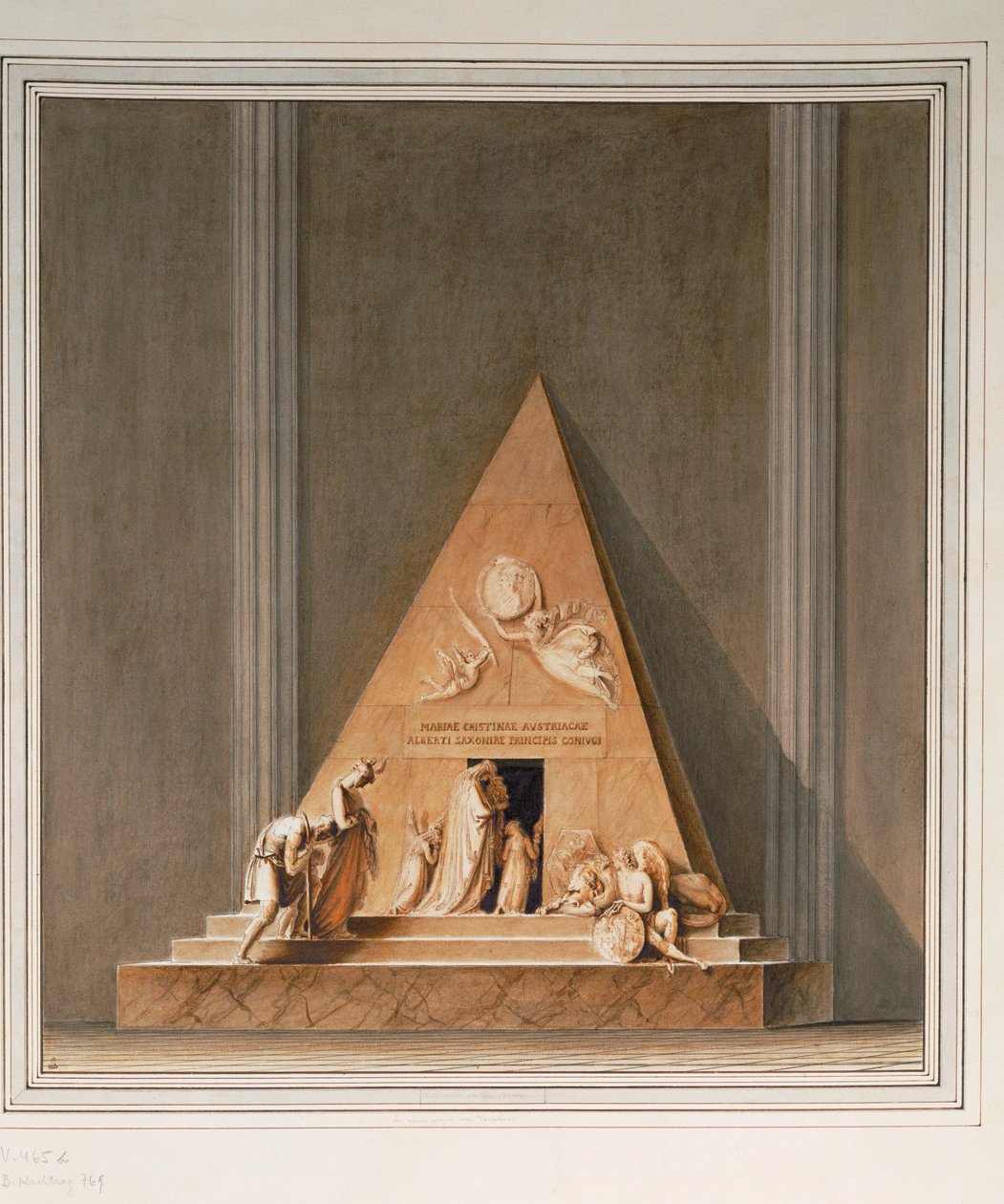 Schets voor het graf van aartshertogin Marie Christine, dochter van keizerin Maria Theresia en echtgenote van hertog Albert van Saksen-Teschen ... door Antonio Canova