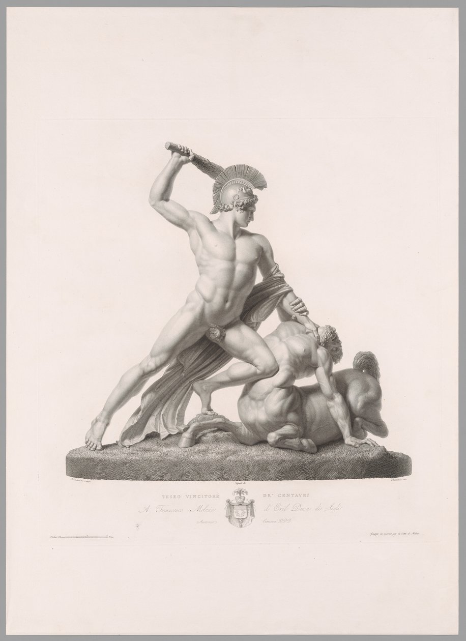 Theseus en Centaur, vooraanzicht, uit Oeuvre de Canova door Antonio Canova
