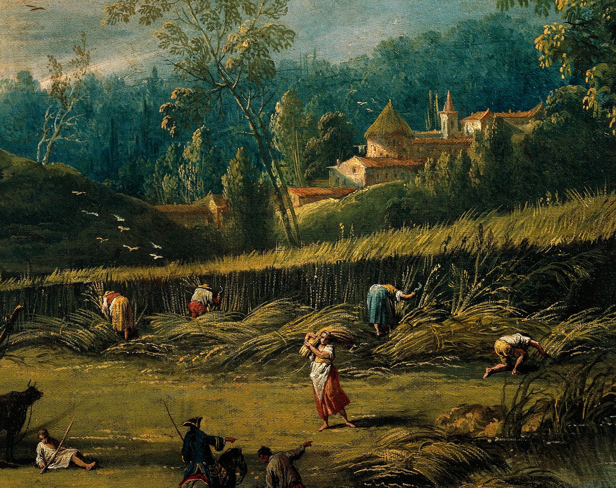 De oogst, detail door Antonio Diziani