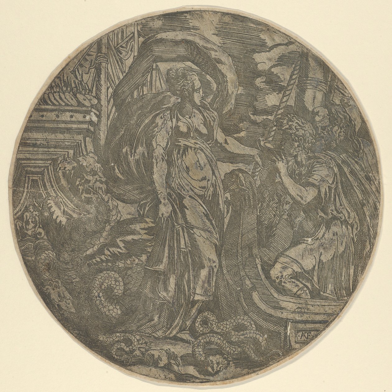 Circe geeft een drankje aan de metgezellen van Ulysses, 1540-45 door Antonio Fantuzzi