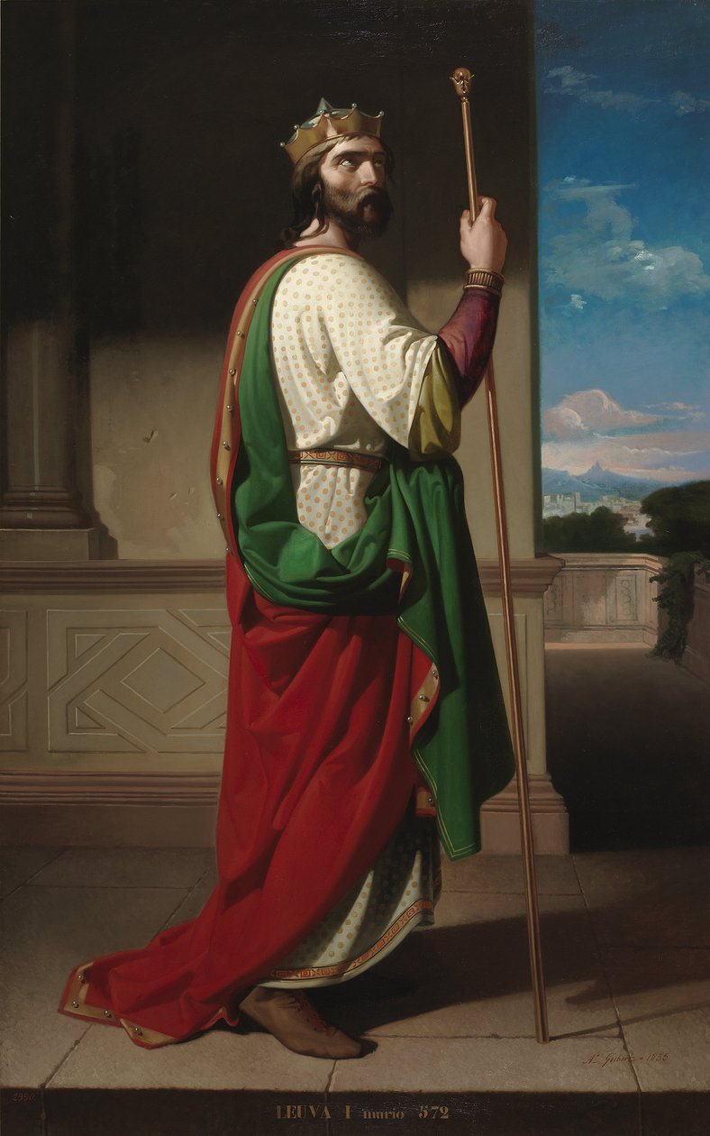 Portret van de Visigotische koning van Hispania Liuva I door Antonio Gisbert
