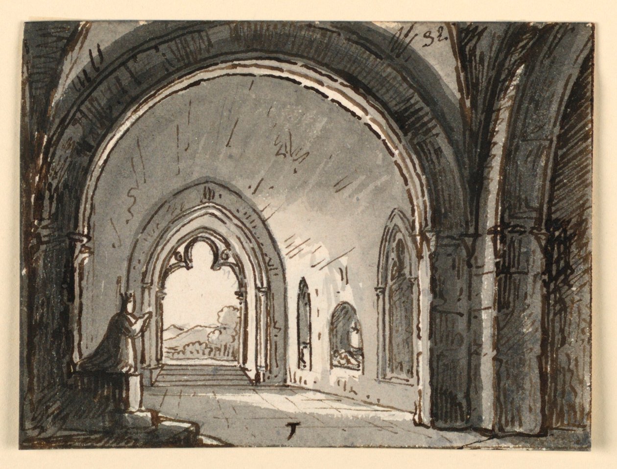 Interieur van kerk nabij Faenza door Antonio Giuseppe Basoli
