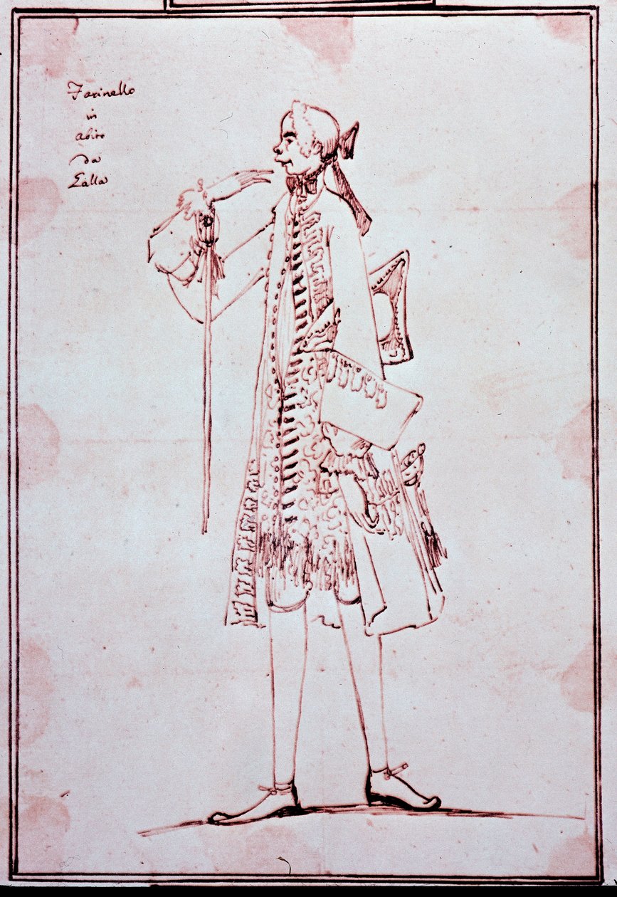 Portret van Carlo Broschi, genaamd Farinelli (1705-1782) Italiaanse castraat door Antonio Maria Zanetti