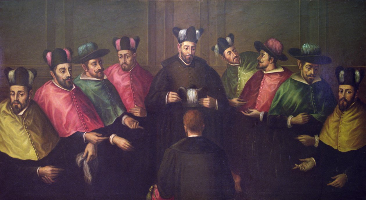 Plaatsing van de Doctorale Biretta door Antonio Martinez Anaya