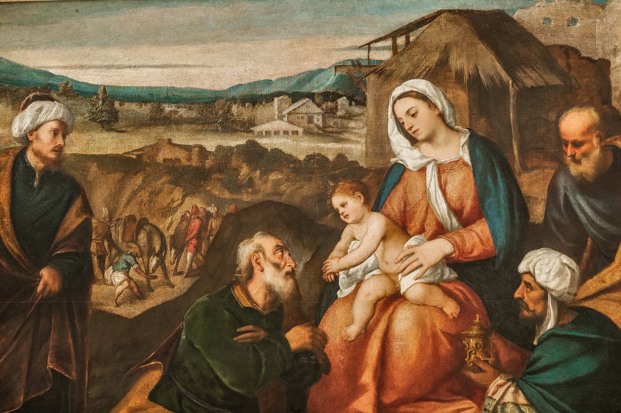 Aanbidding der Wijzen (detail) door Antonio Palma