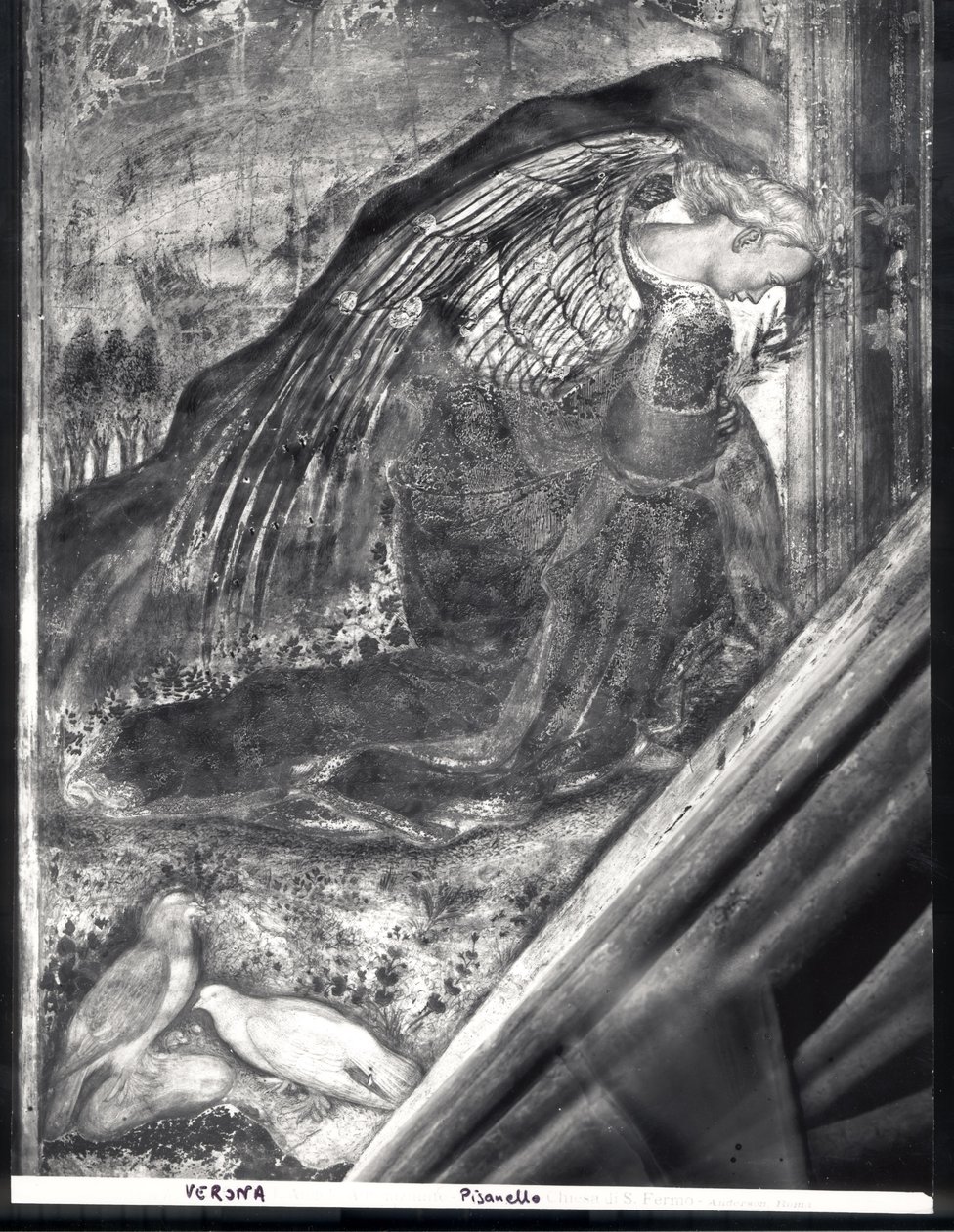 Aartsengel Gabriël, detail van de Annunciatie door Antonio Pisanello
