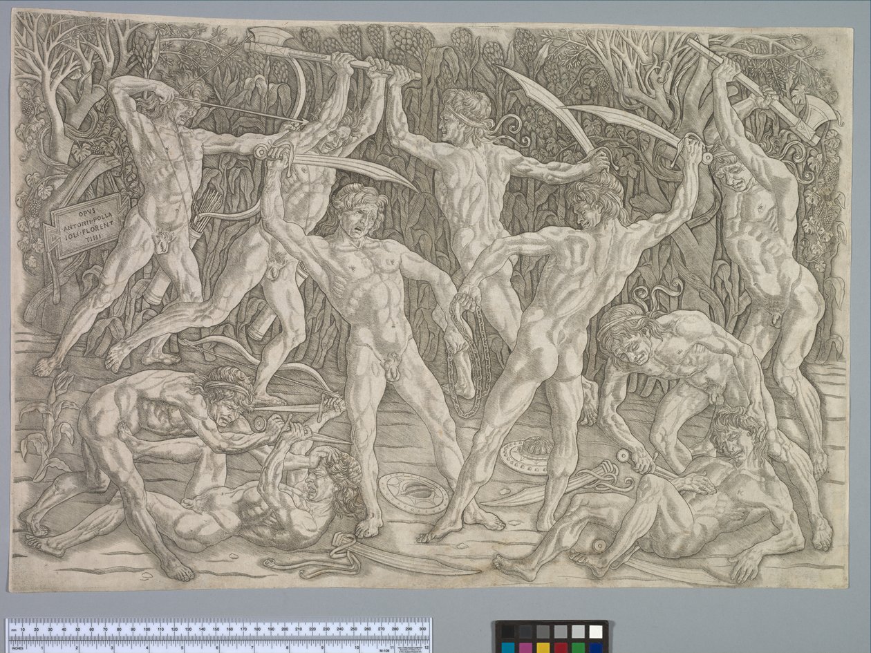 Slag van de Naakten, circa 1475 door Antonio Pollaiuolo