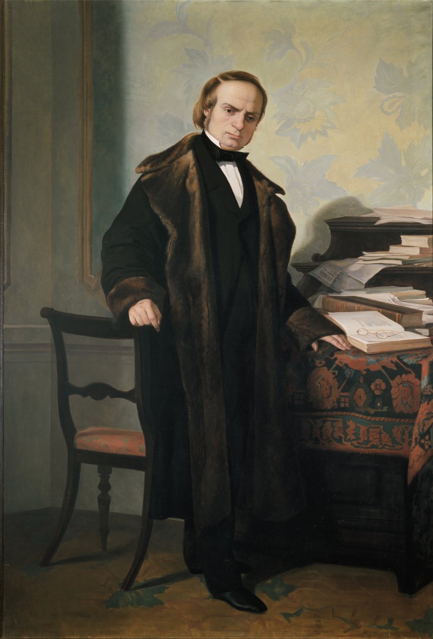 Portret van Vincenzo Gioberti, Italiaans filosoof, patriot en politicus (olieverf op doek) door Antonio Puccinelli