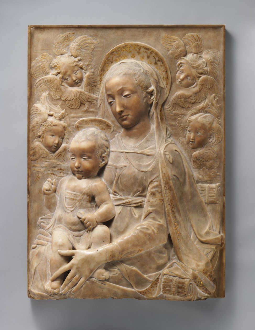 Madonna en Kind met Engelen, c.1455-60 door Antonio Rossellino