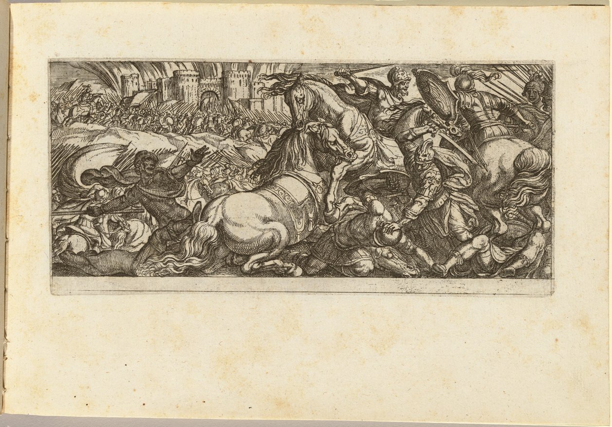 Gevechtsscène met Twee Paarden die Elkaar Aanvallen door Antonio Tempesta