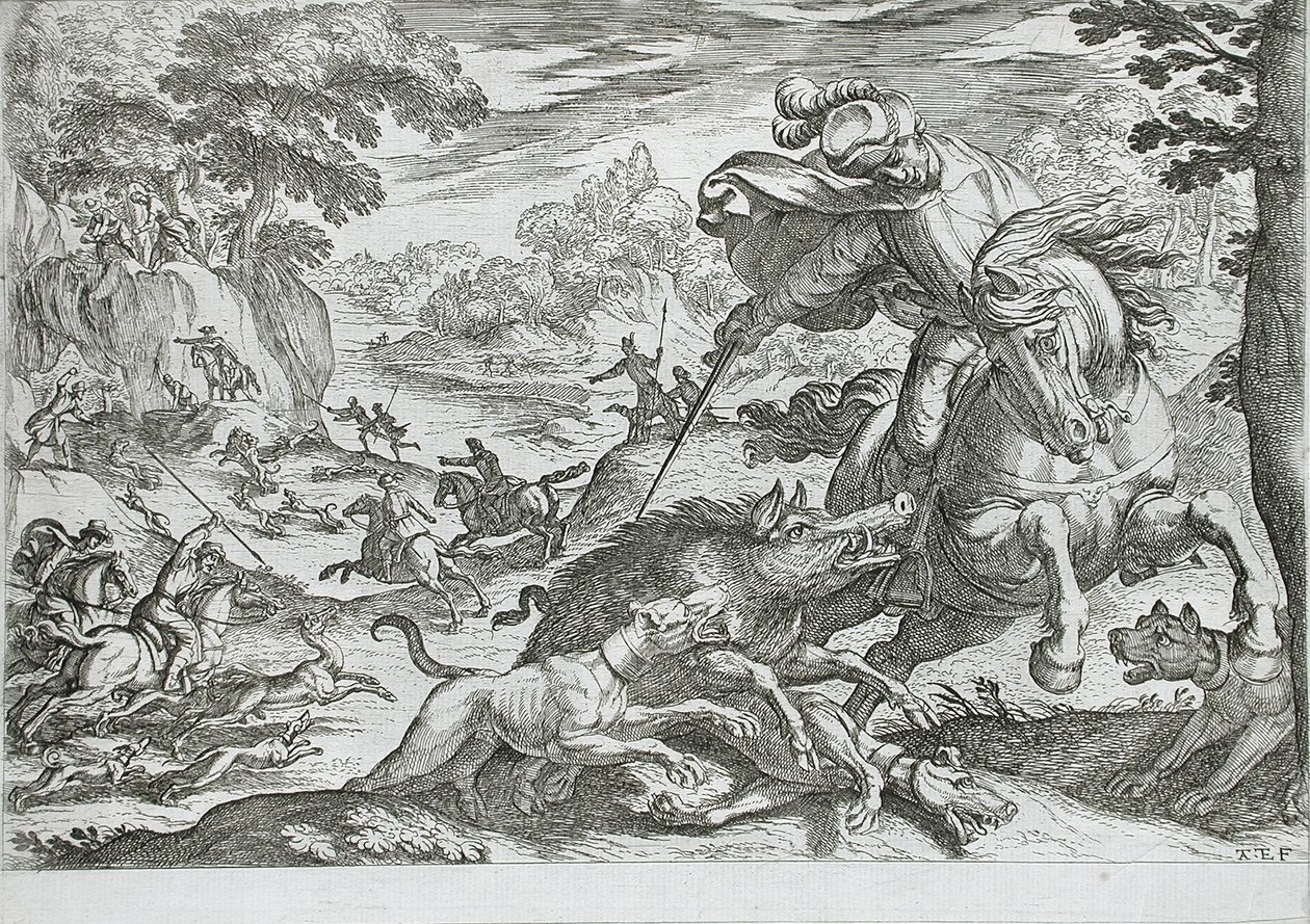 Wildzwijnenjacht door Antonio Tempesta