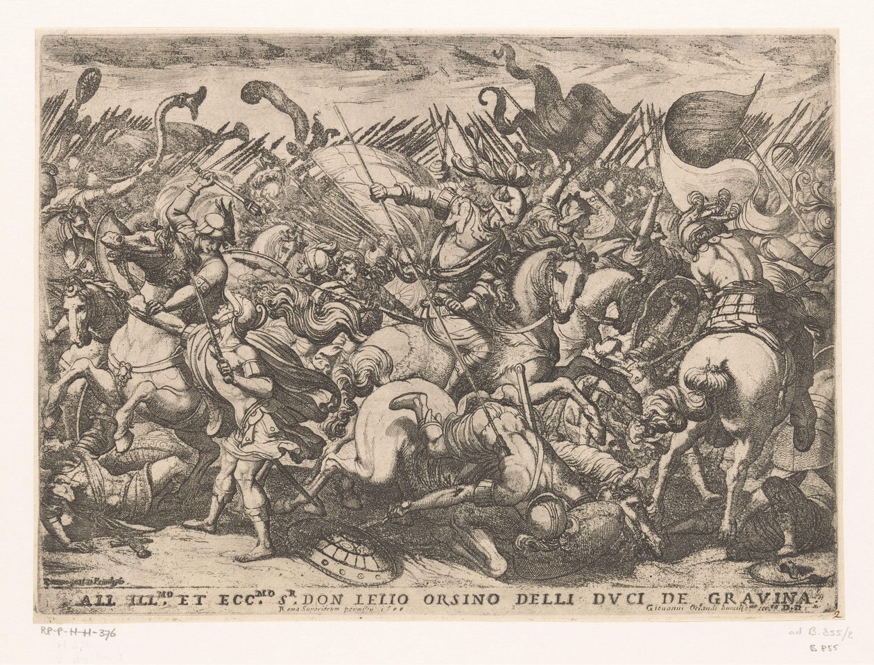 Cavalerie en infanterie in gevecht door Antonio Tempesta