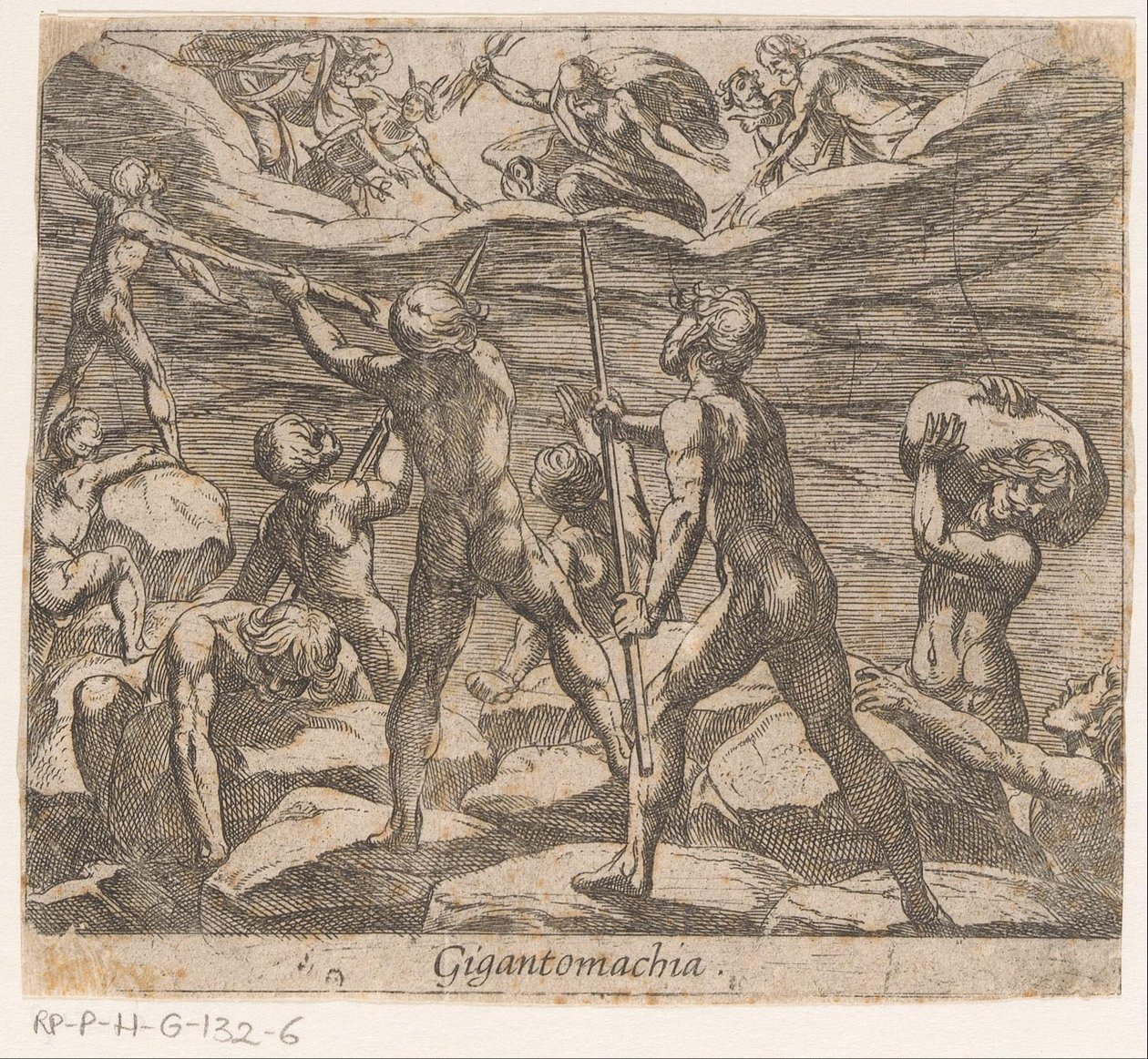 De reuzen proberen de Olympus aan te vallen door Antonio Tempesta