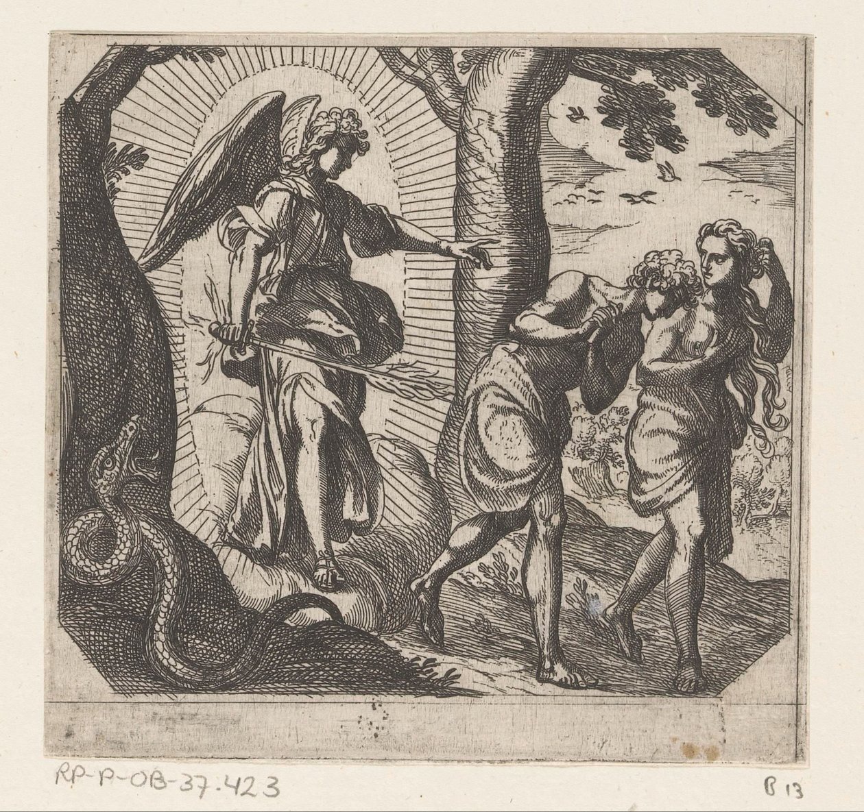 Verdrijving uit het Paradijs door Antonio Tempesta