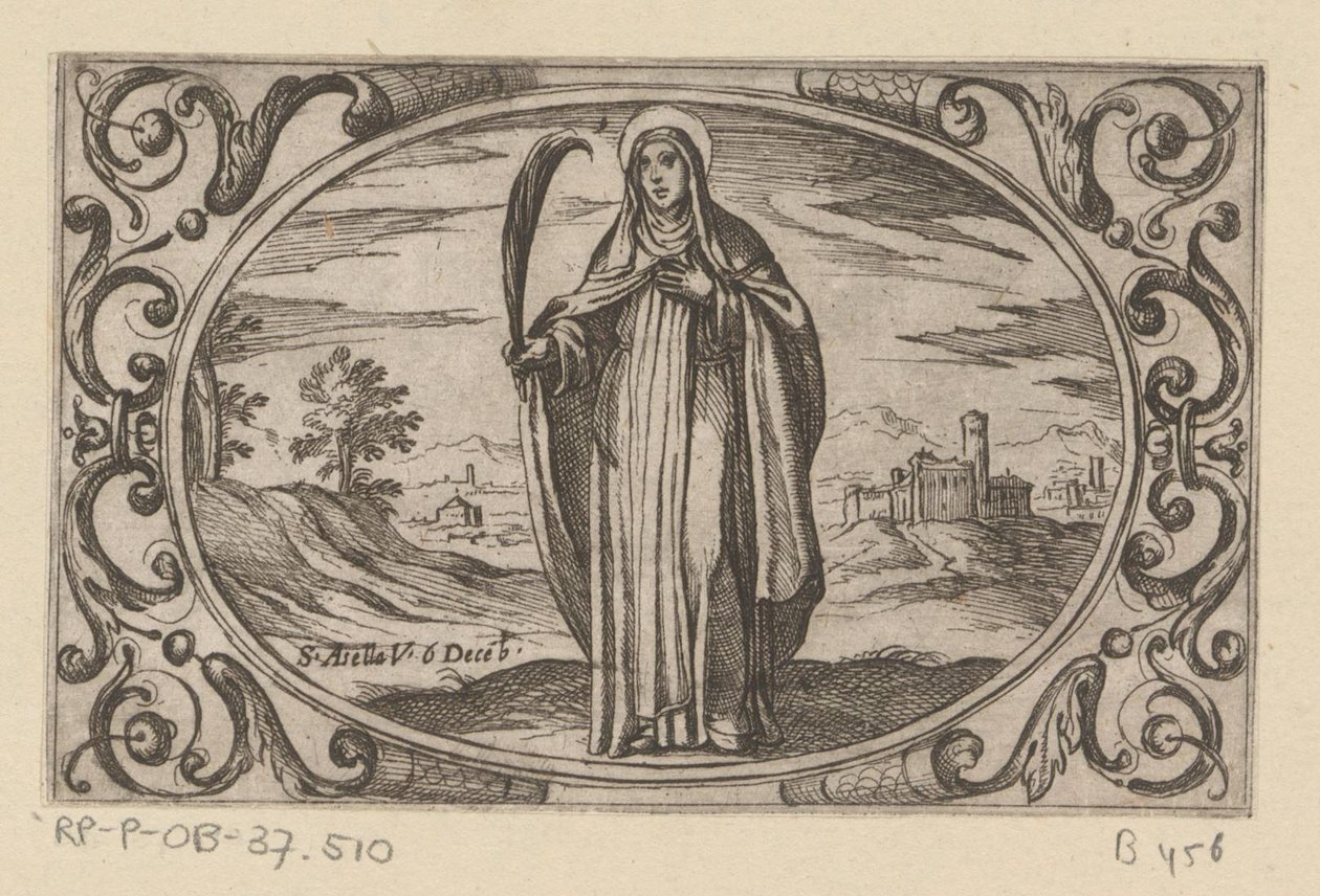 H. Asella Romeinse martelaressen (serietitel) Imagini di moltes vergini Rom nel martirio (serietitel) door Antonio Tempesta
