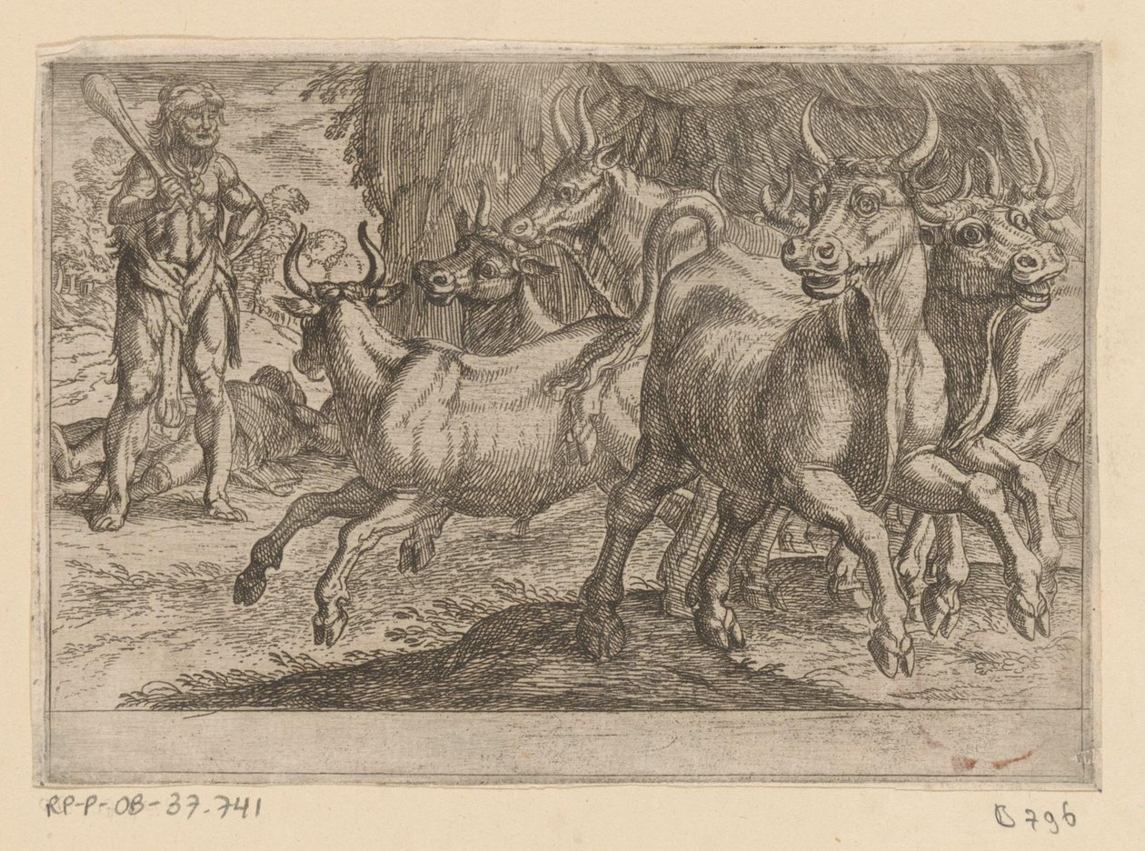 Hercules en de runderen van Geryon door Antonio Tempesta