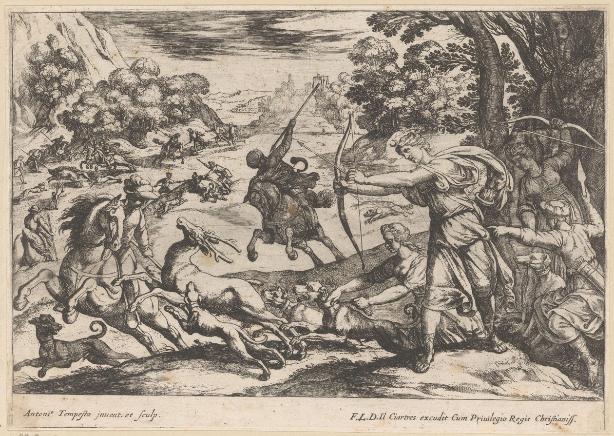 Jacht op herten door Antonio Tempesta