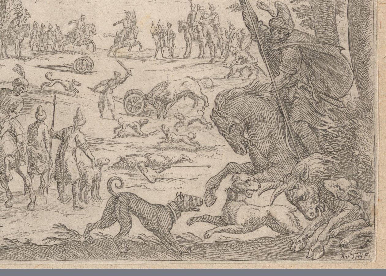 Jacht op wilde stieren door Antonio Tempesta