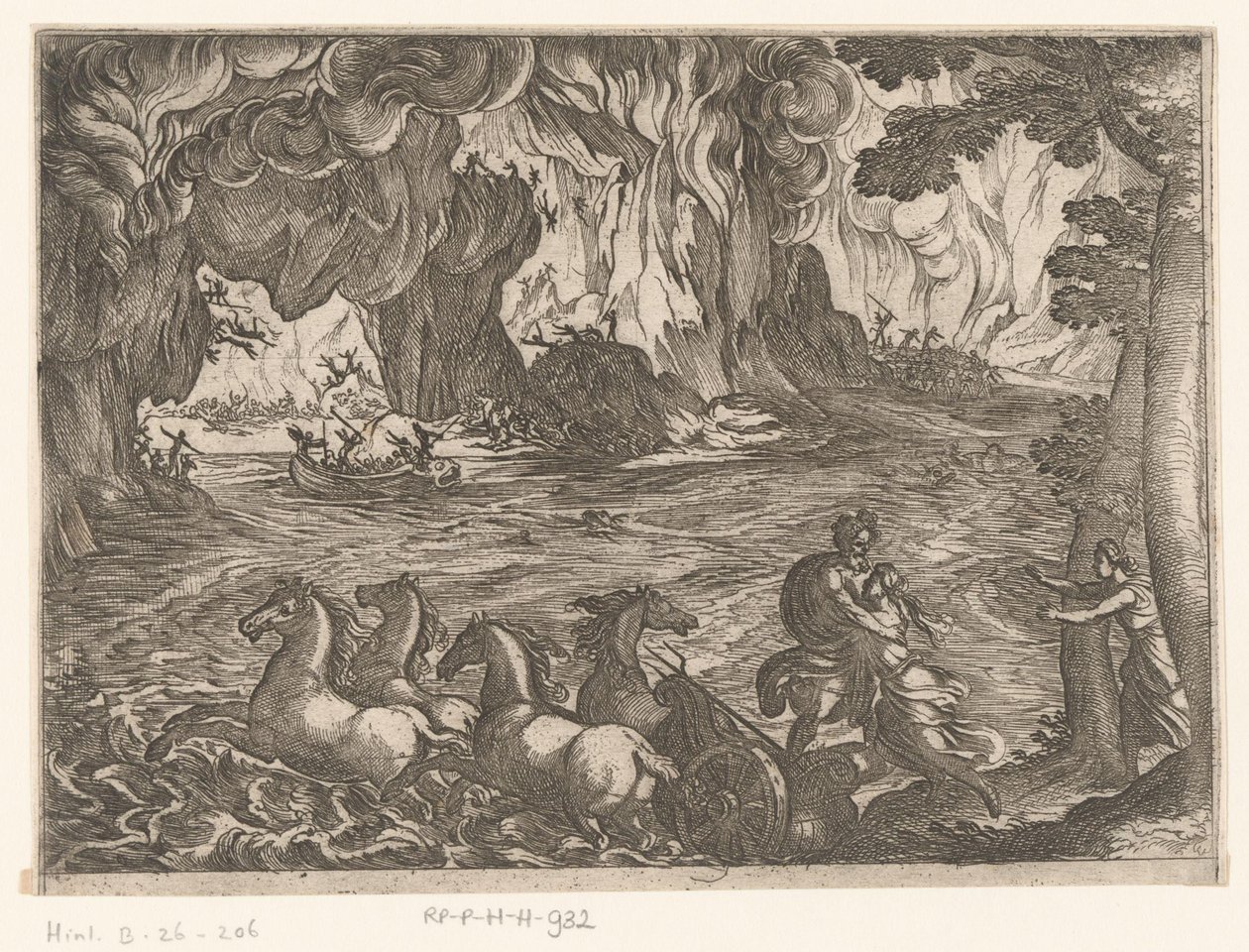 Landschap met de roof van Proserpina door Antonio Tempesta