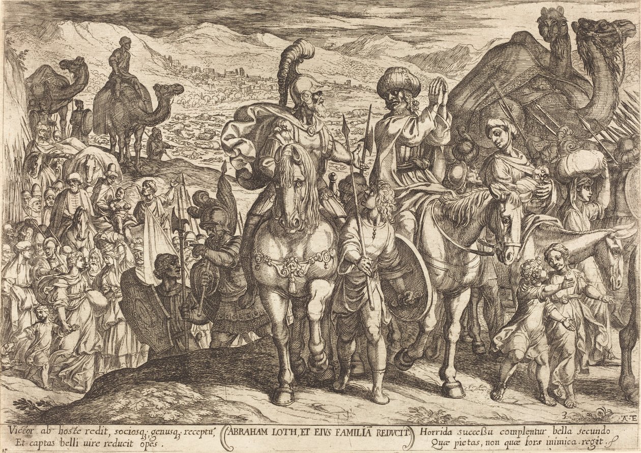 Lot en Zijn Familie Teruggeroepen door Abraham door Antonio Tempesta