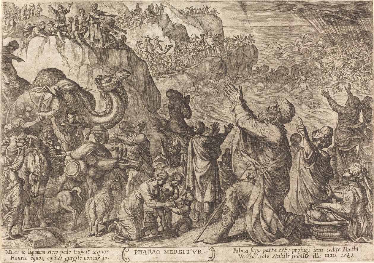 Het Leger van de Farao Verdrinkt in de Rode Zee door Antonio Tempesta