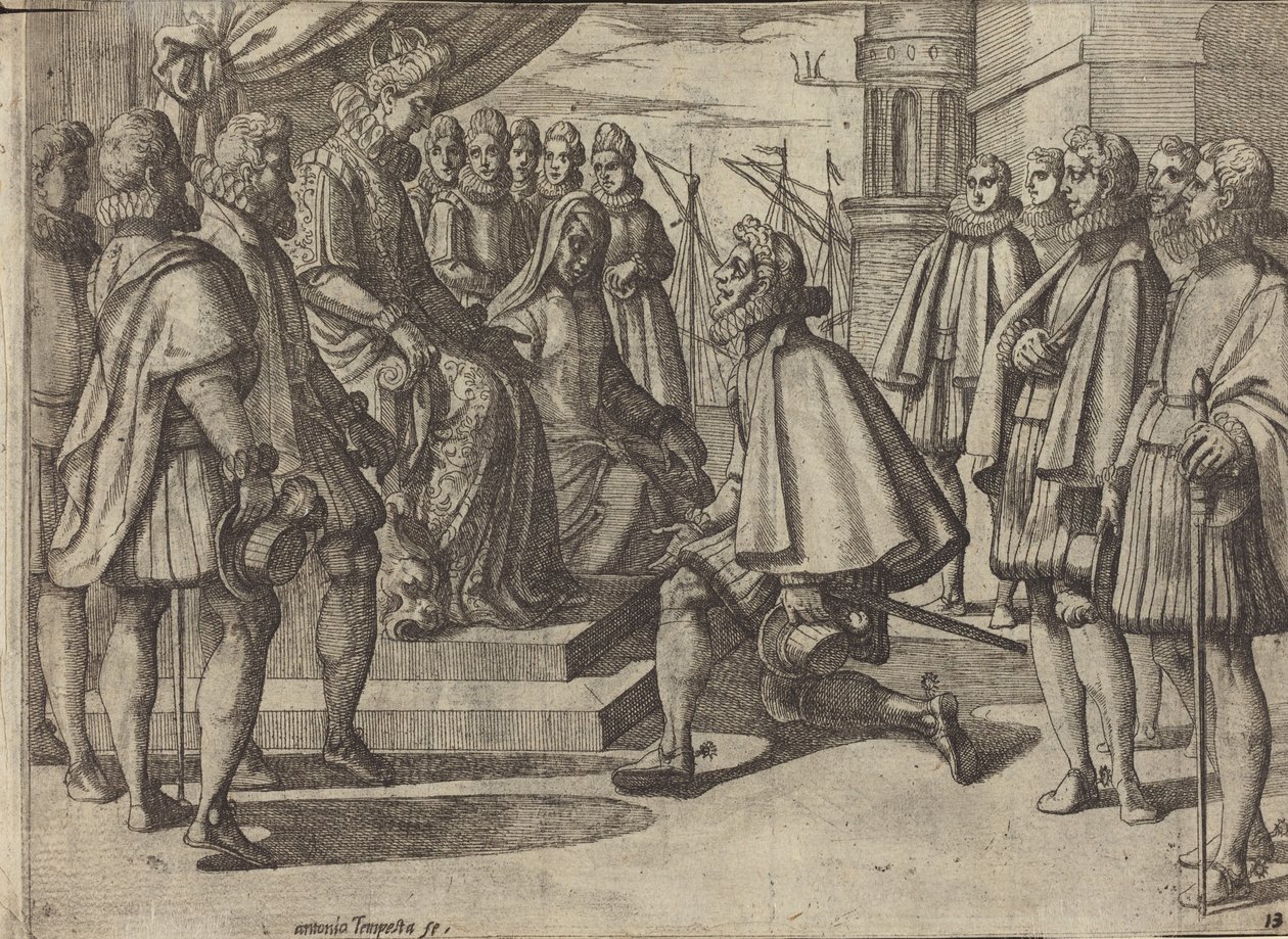Spaanse hertog voor Margaretha van Oostenrijk [achterzijde] door Antonio Tempesta