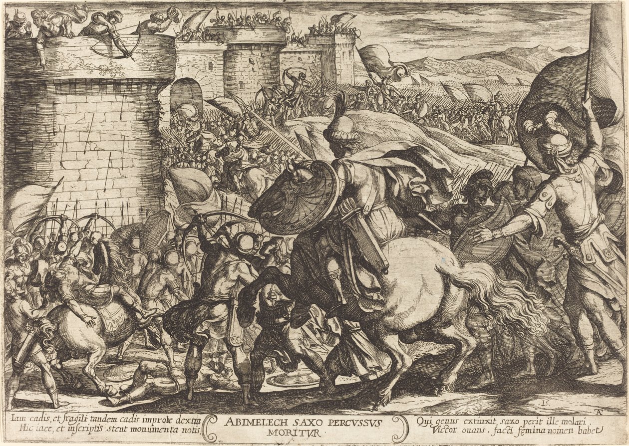 De dood van Abimelech door Antonio Tempesta